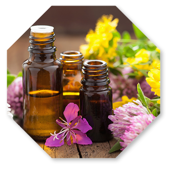 Imagem com essencias representando o serviço de florais